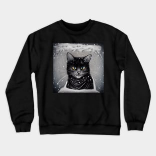 Cozy Cat in a Snowing Day Crewneck Sweatshirt